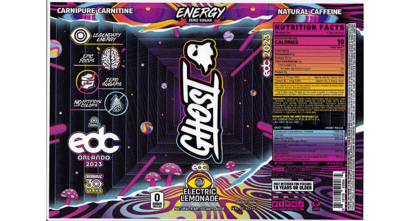 McDowell Label's Ghost label for Electric Lemonade received honorable mention in Class 15: Combination Color Process.